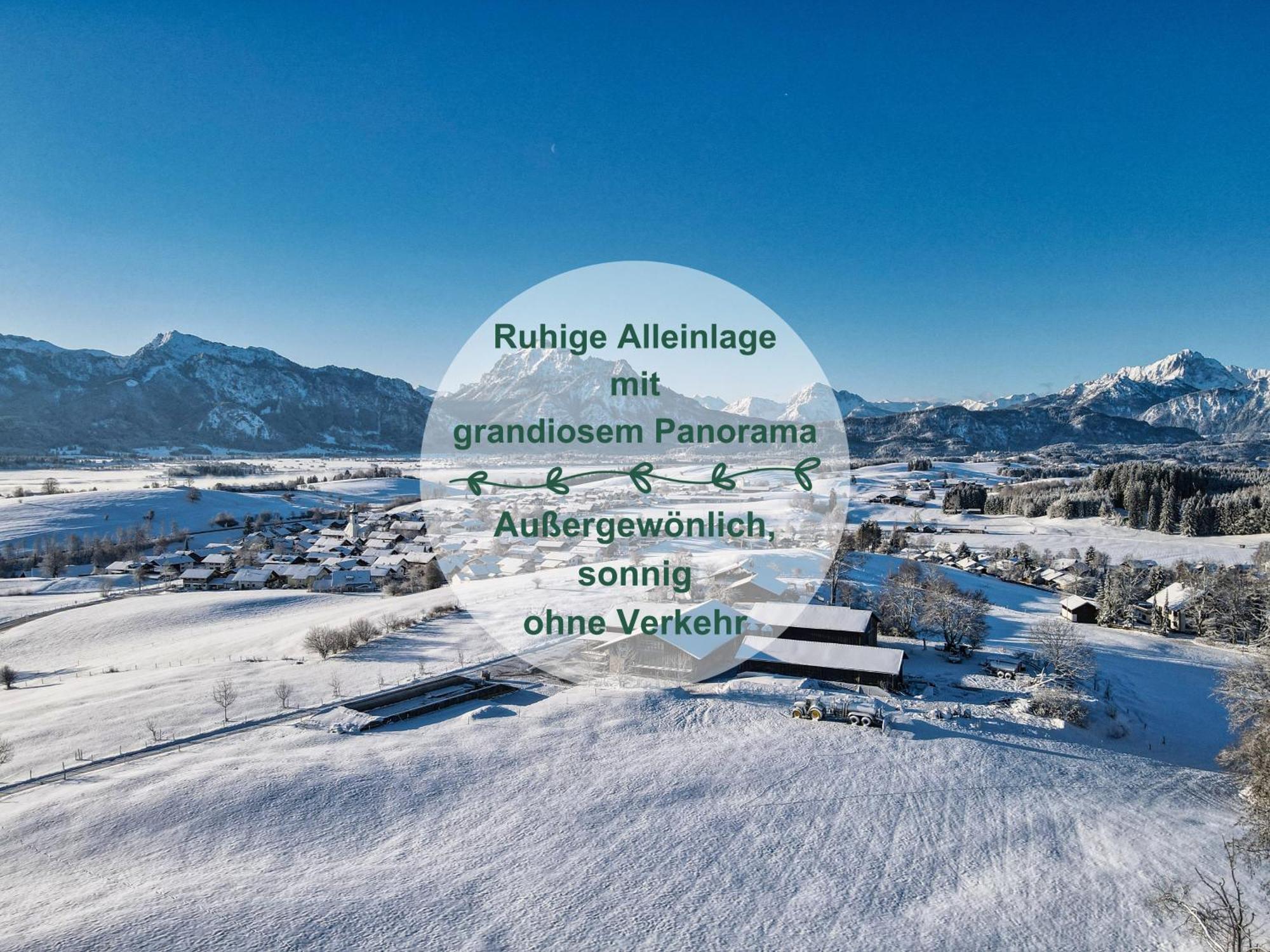 Chalet - Ferienwohnungen - Biohof Stoeger - Panoramasuedbalkon - Grandiose Aussicht Auf See, Berge Und Schloss Neuschwanstein Rieden Dış mekan fotoğraf